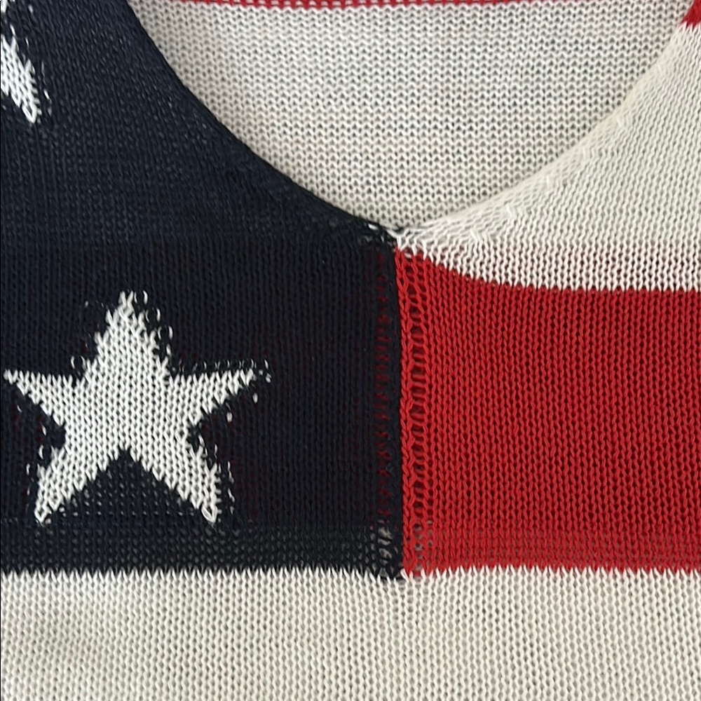 Red, White, and Blue Striped knitted Sweater with Stars - Picture 10 of 10